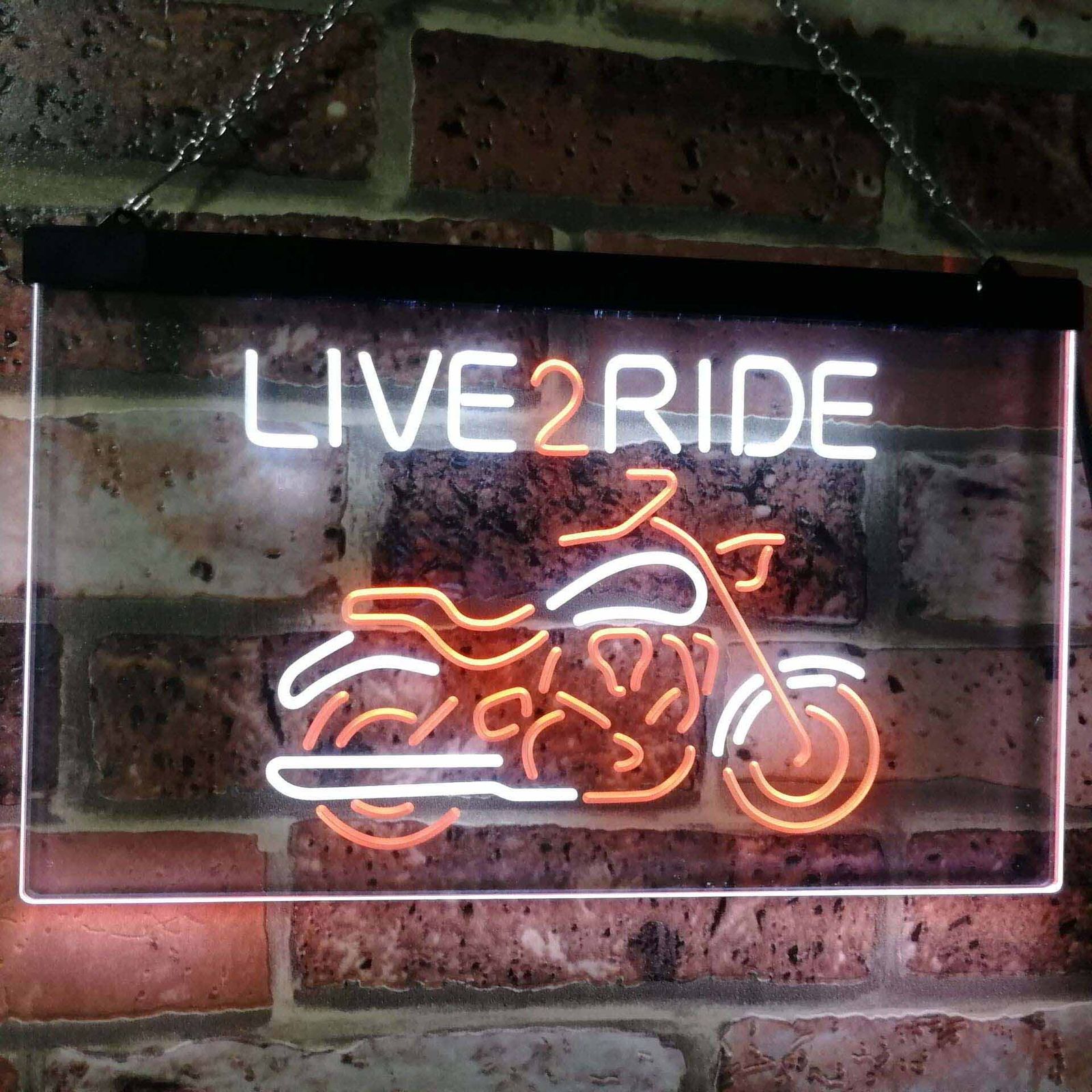 Live to Ride Motorcycle Dual Color Led Neon Sign